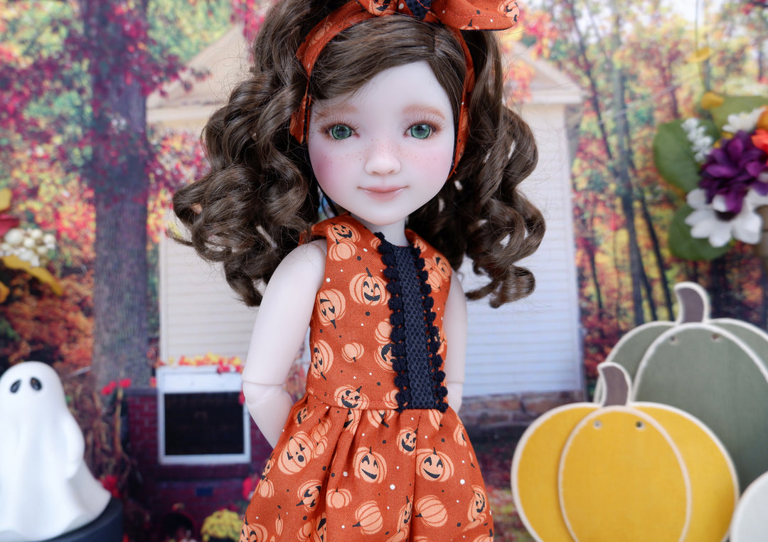 Frightful Pumpkins - romper with boots for Ruby Red Fashion Friends doll