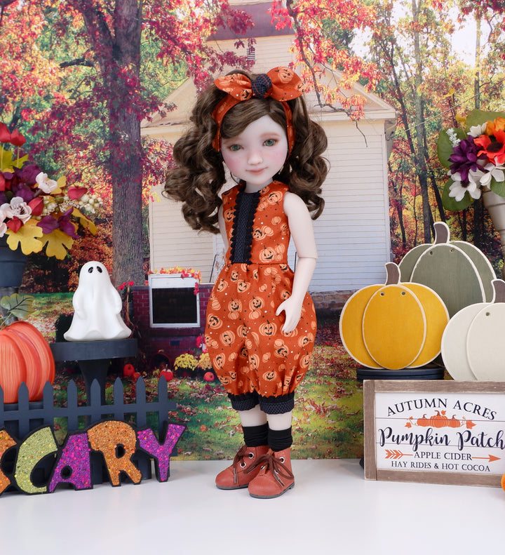 Frightful Pumpkins - romper with boots for Ruby Red Fashion Friends doll