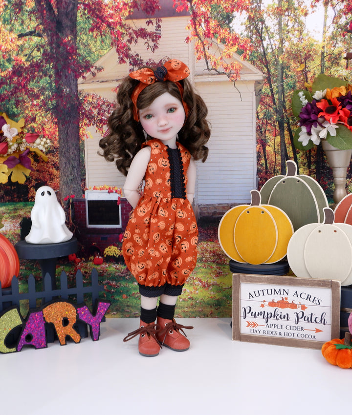 Frightful Pumpkins - romper with boots for Ruby Red Fashion Friends doll