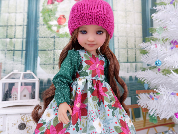 Fuchsia Poinsettia - dress ensemble with boots for Ruby Red Fashion Friends doll