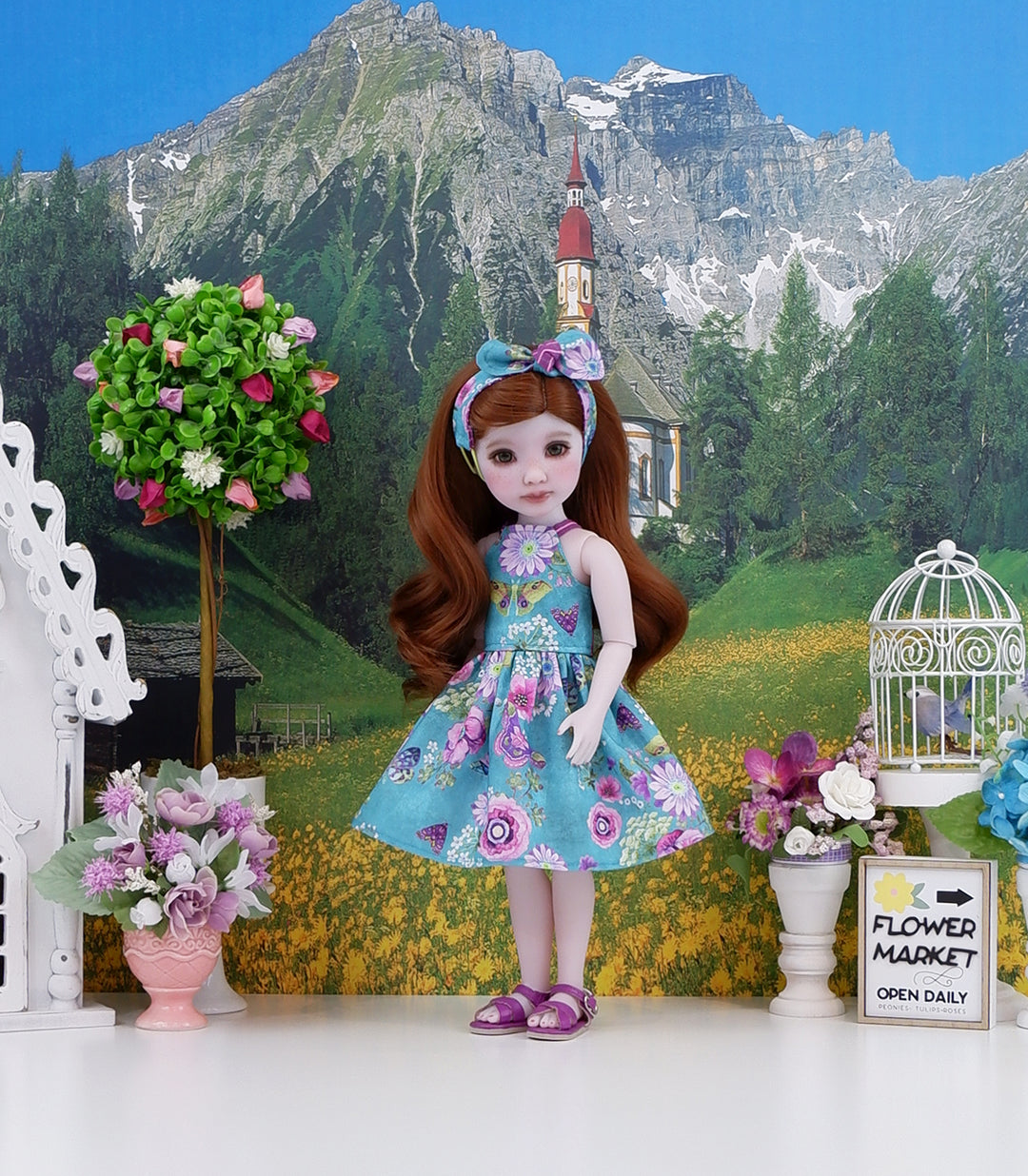 Garden Butterflies - dress and sandals for Ruby Red Fashion Friends doll
