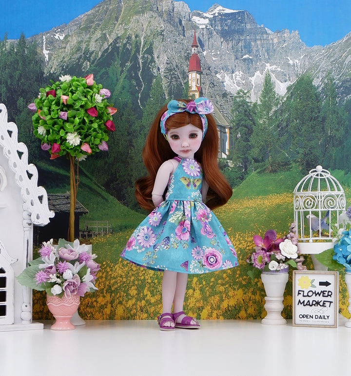 Garden Butterflies - dress and sandals for Ruby Red Fashion Friends doll