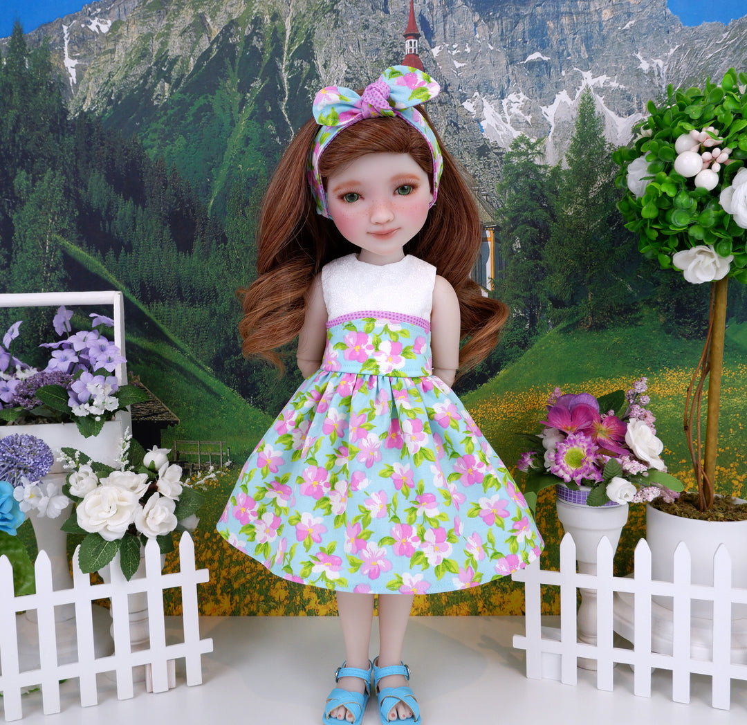 Garden Geranium - dress and sandals for Ruby Red Fashion Friends doll