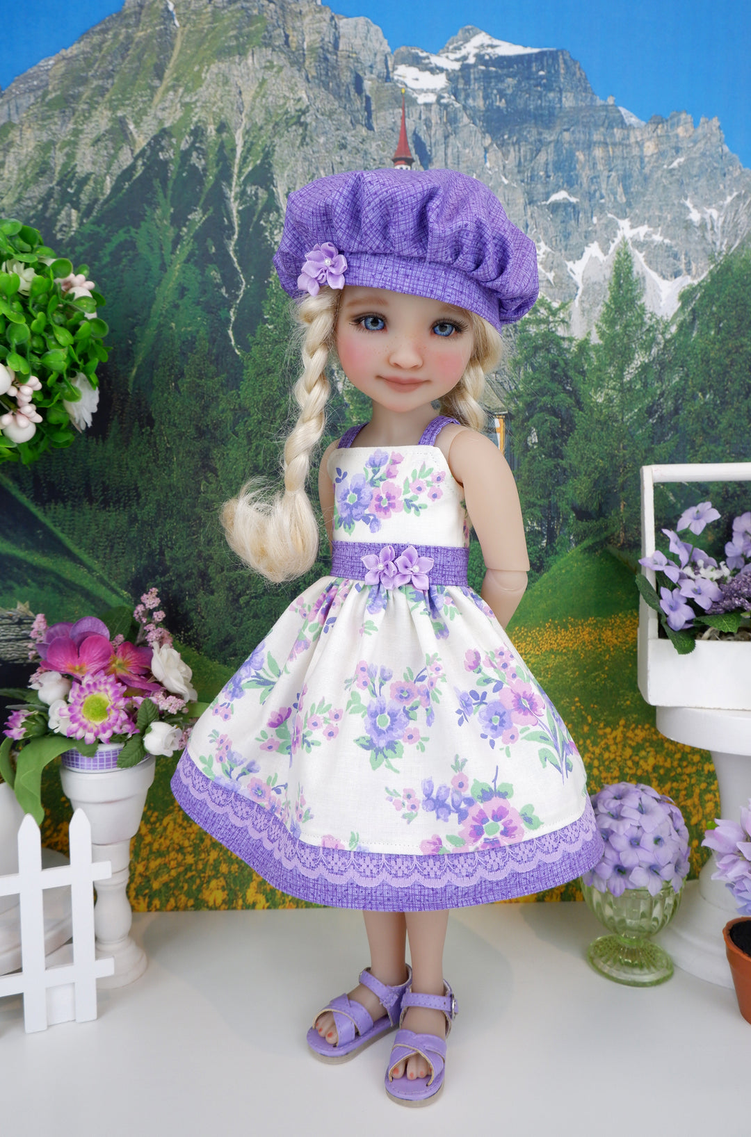 Garden Purples - dress with sandals for Ruby Red Fashion Friends doll