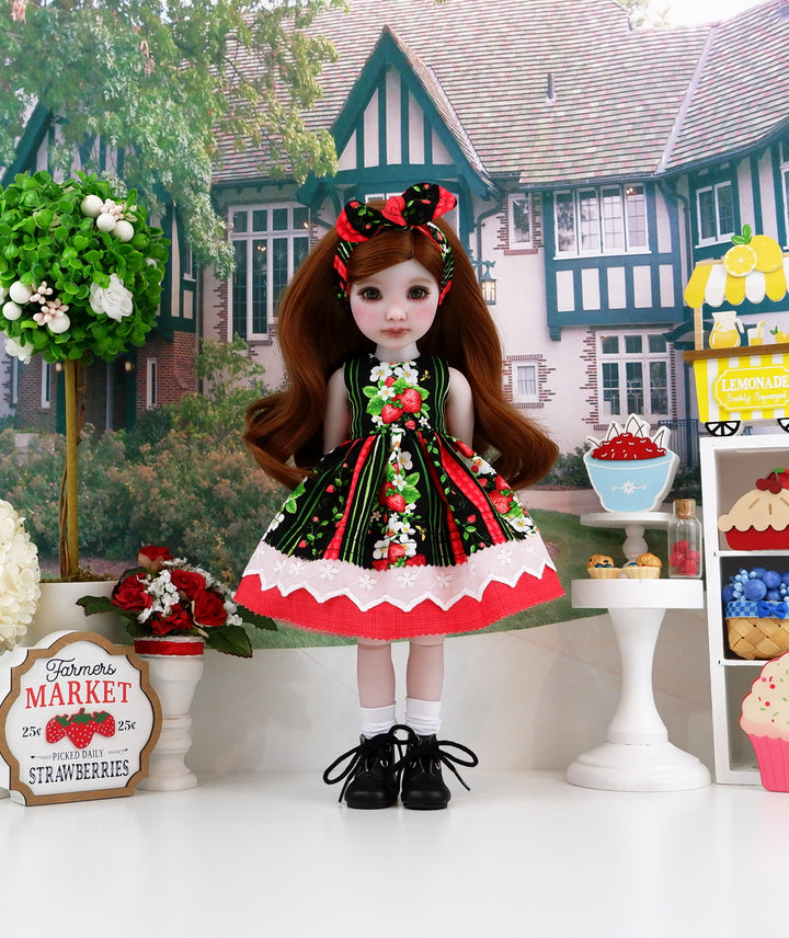 Garden Strawberries - dress and boots for Ruby Red Fashion Friends doll