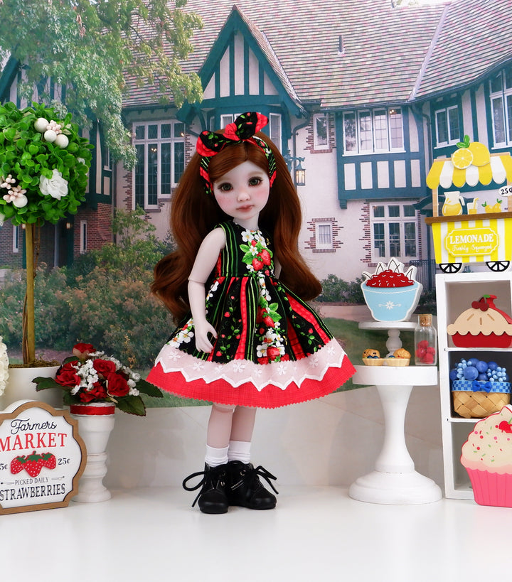 Garden Strawberries - dress and boots for Ruby Red Fashion Friends doll