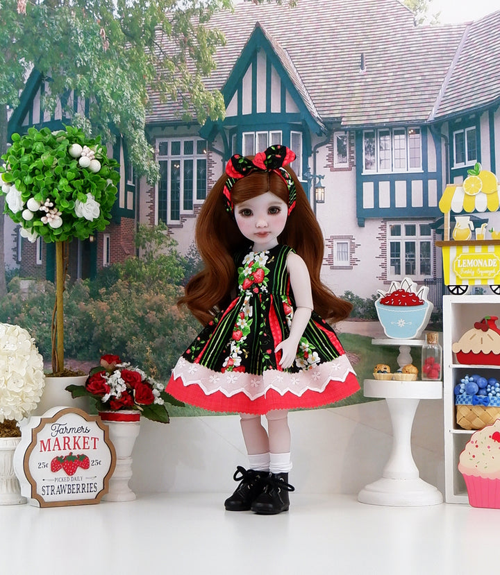 Garden Strawberries - dress and boots for Ruby Red Fashion Friends doll
