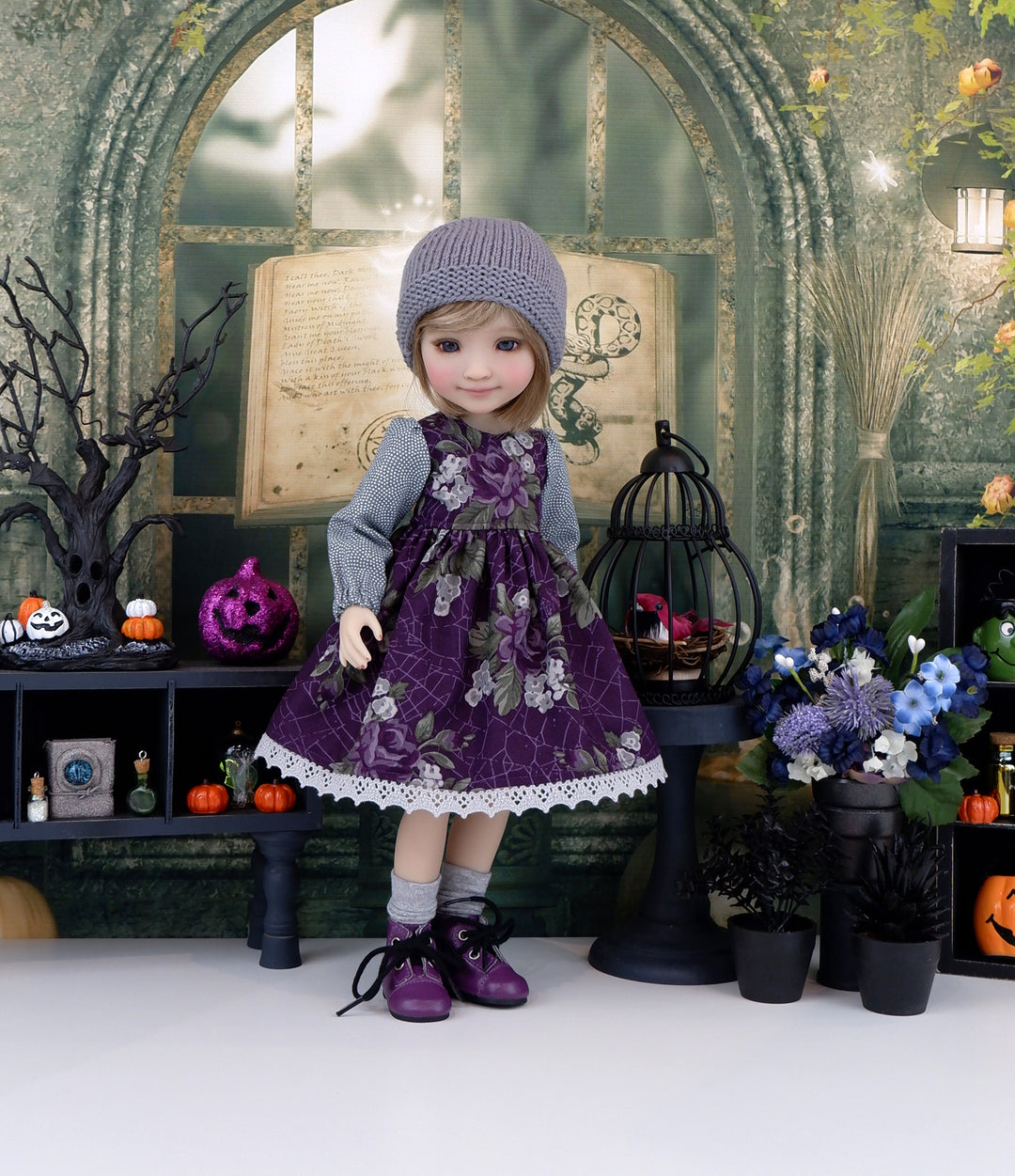 Garden Webs - dress ensemble with boots for Ruby Red Fashion Friends doll