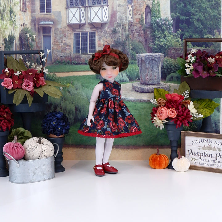 Garnet Rose - dress and shoes for Ruby Red Siblies doll