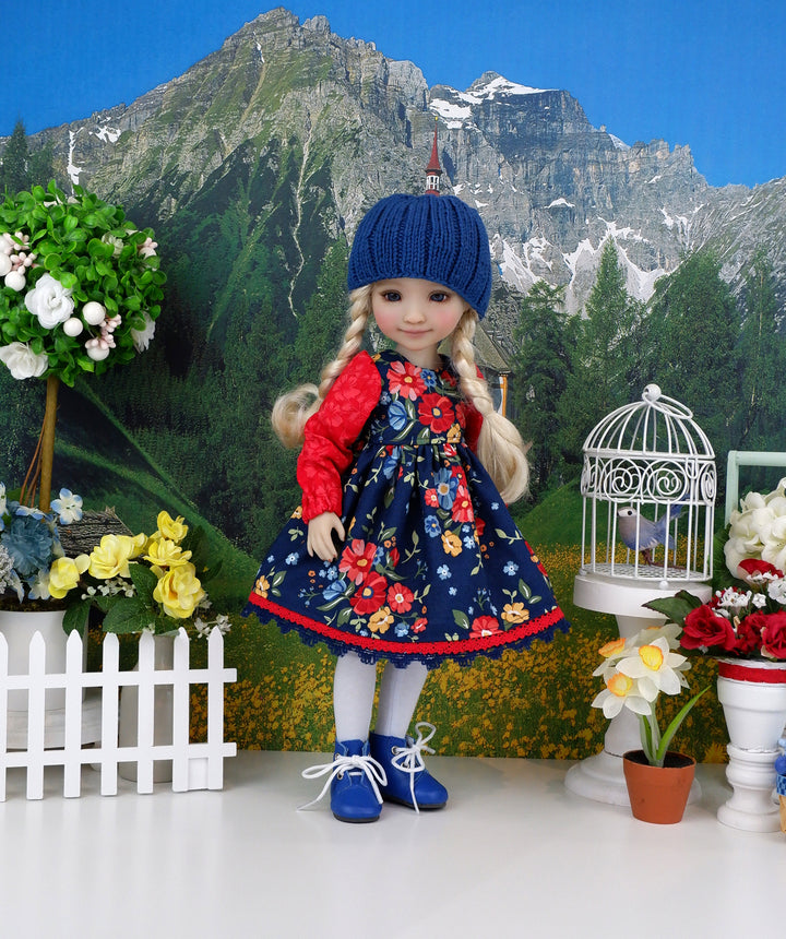 Gathering Flowers - dress ensemble with boots for Ruby Red Fashion Friends doll