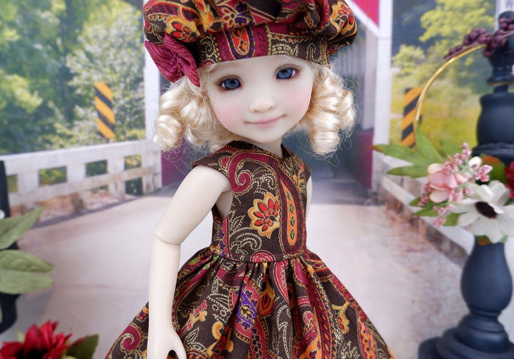 Gilded Paisley - dress with boots for Ruby Red Fashion Friends doll