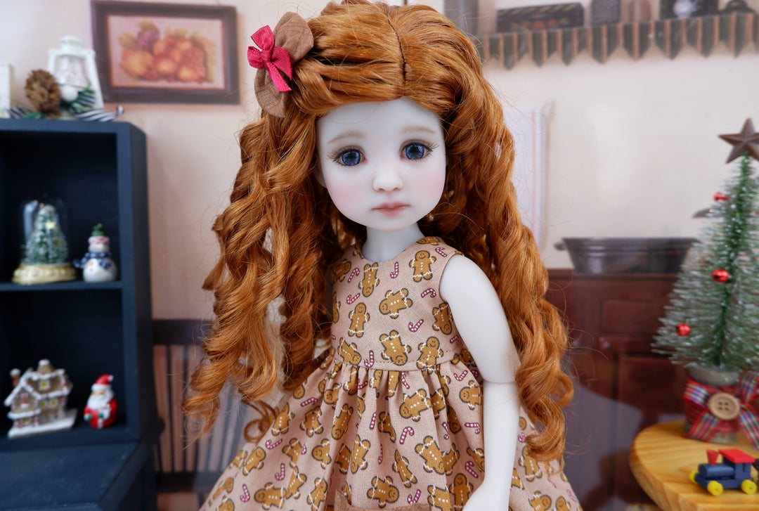 Gingerbread &amp; Candy Canes - dress with boots for Ruby Red Fashion Friends doll