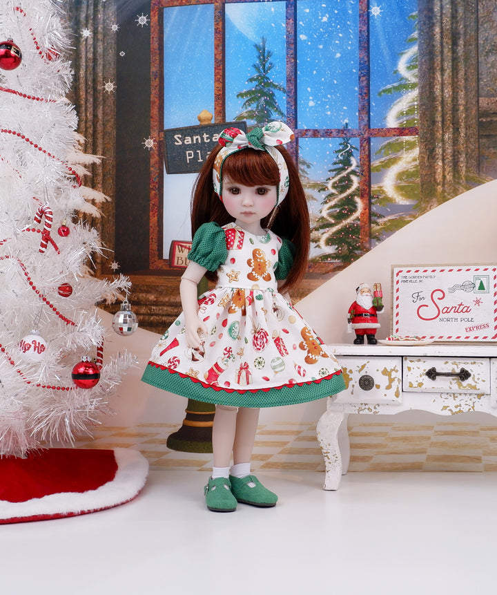 Gingerbread Charms - dress and shoes for Ruby Red Fashion Friends doll