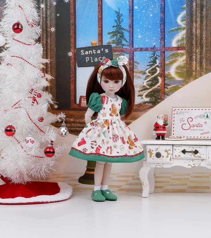 Gingerbread Charms - dress and shoes for Ruby Red Fashion Friends doll