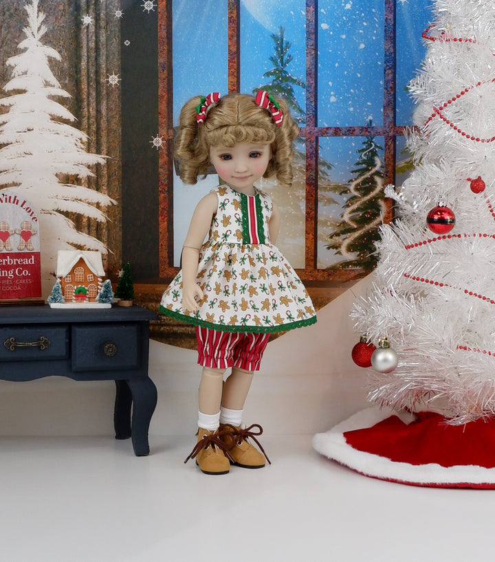 Gingerbread Sweets Too - top & bloomers with boots for Ruby Red Fashion Friends doll