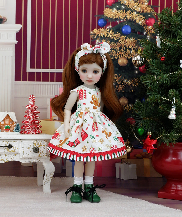 Gingerbread Treats - dress with boots for Ruby Red Fashion Friends doll