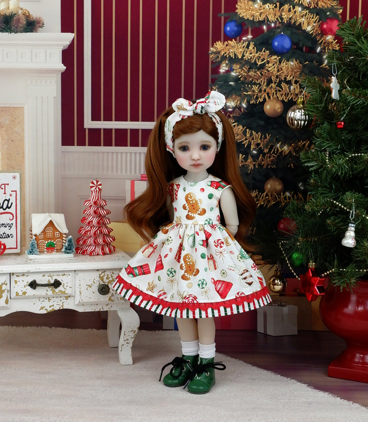 Gingerbread Treats - dress with boots for Ruby Red Fashion Friends doll