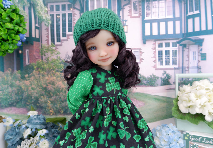 Gingham Shamrock - dress ensemble with boots for Ruby Red Fashion Friends doll