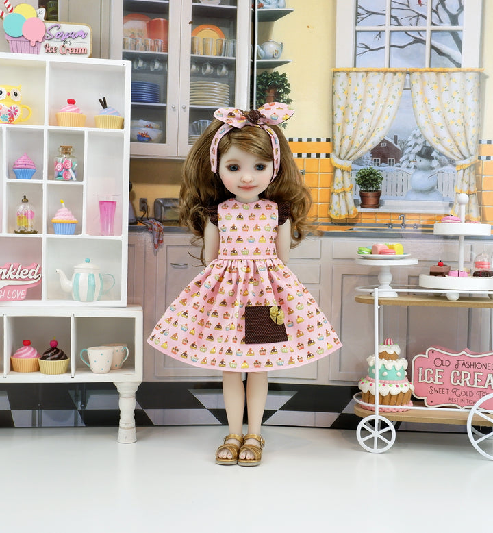Glazed Cupcakes - dress with sandals for Ruby Red Fashion Friends doll