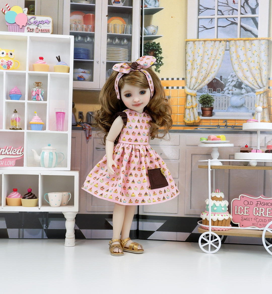 Glazed Cupcakes - dress with sandals for Ruby Red Fashion Friends doll