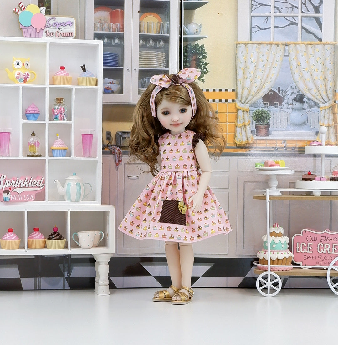 Glazed Cupcakes - dress with sandals for Ruby Red Fashion Friends doll