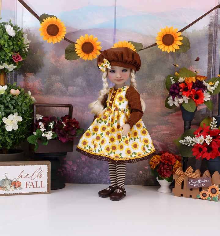 Golden Sunflower - dress and shoes for Ruby Red Fashion Friends doll