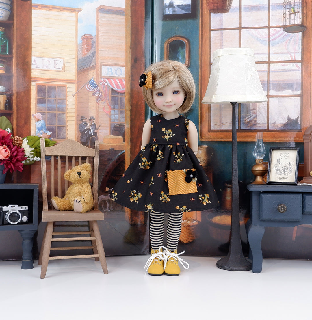 Goldenrod In Bloom - dress with boots for Ruby Red Fashion Friends doll