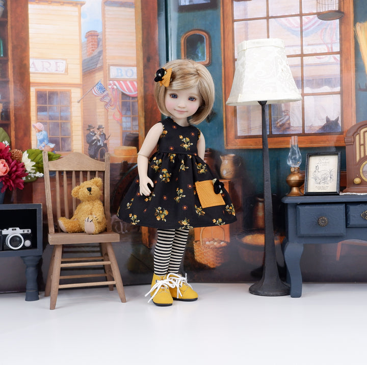 Goldenrod In Bloom - dress with boots for Ruby Red Fashion Friends doll