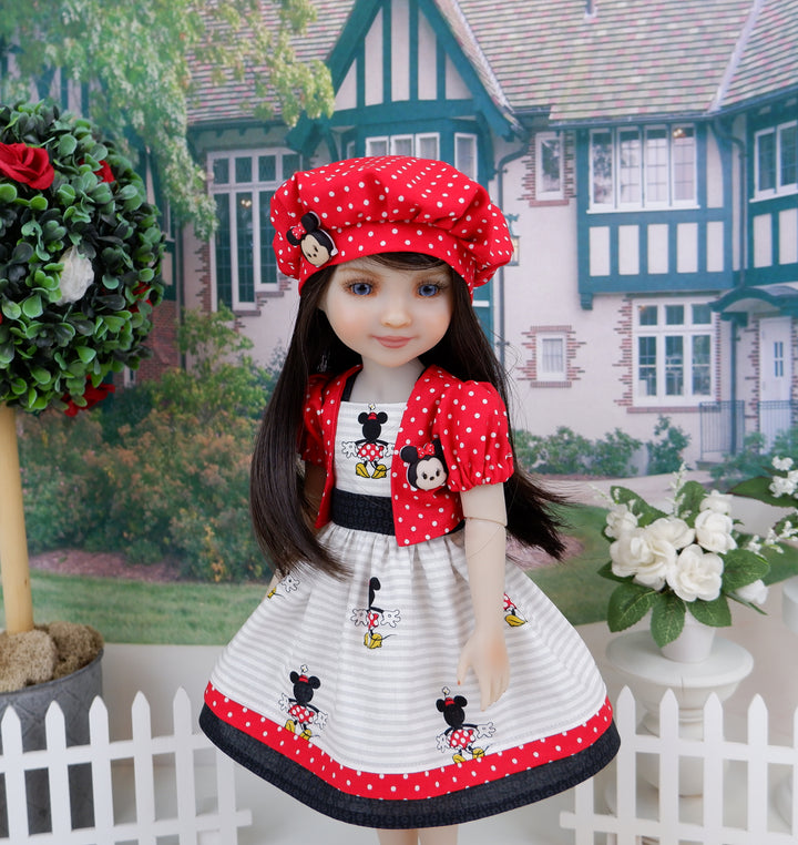 Goodbye Minnie - dress & jacket with shoes for Ruby Red Fashion Friends doll