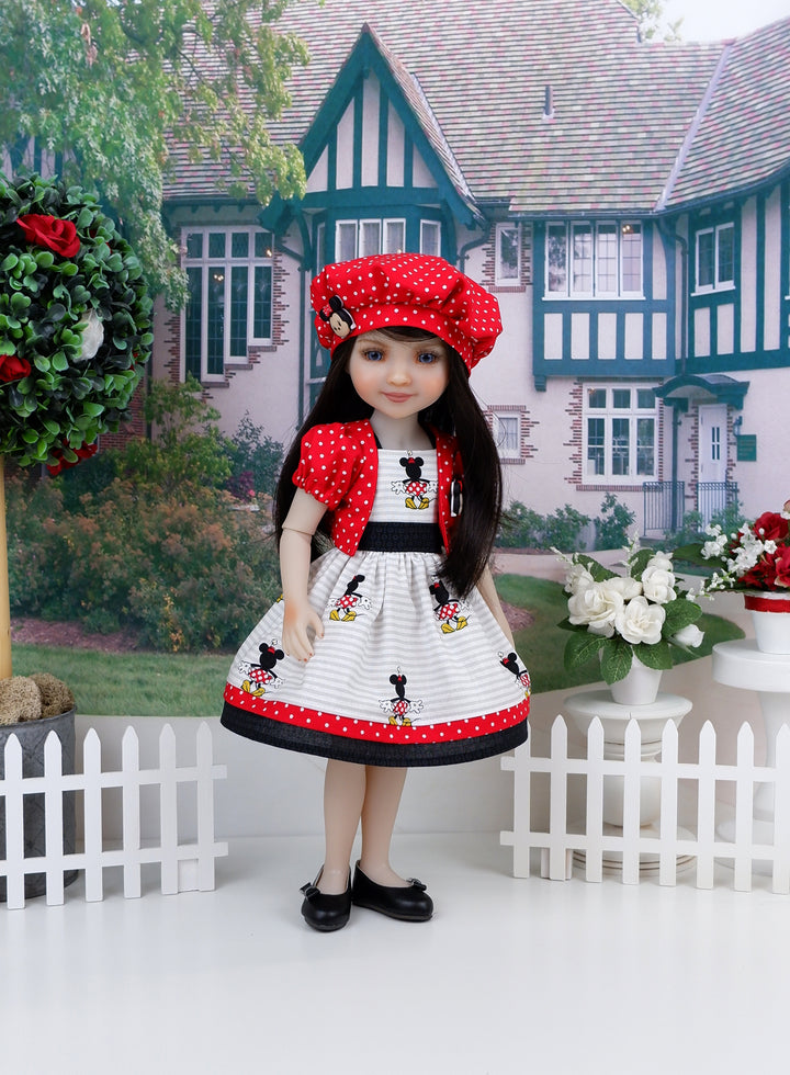 Goodbye Minnie - dress & jacket with shoes for Ruby Red Fashion Friends doll