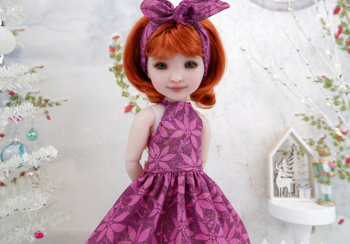 Grand Poinsettia - dress and shoes for Ruby Red Fashion Friends doll