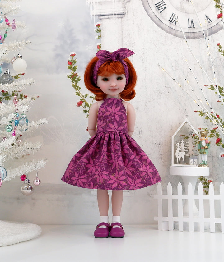 Grand Poinsettia - dress and shoes for Ruby Red Fashion Friends doll