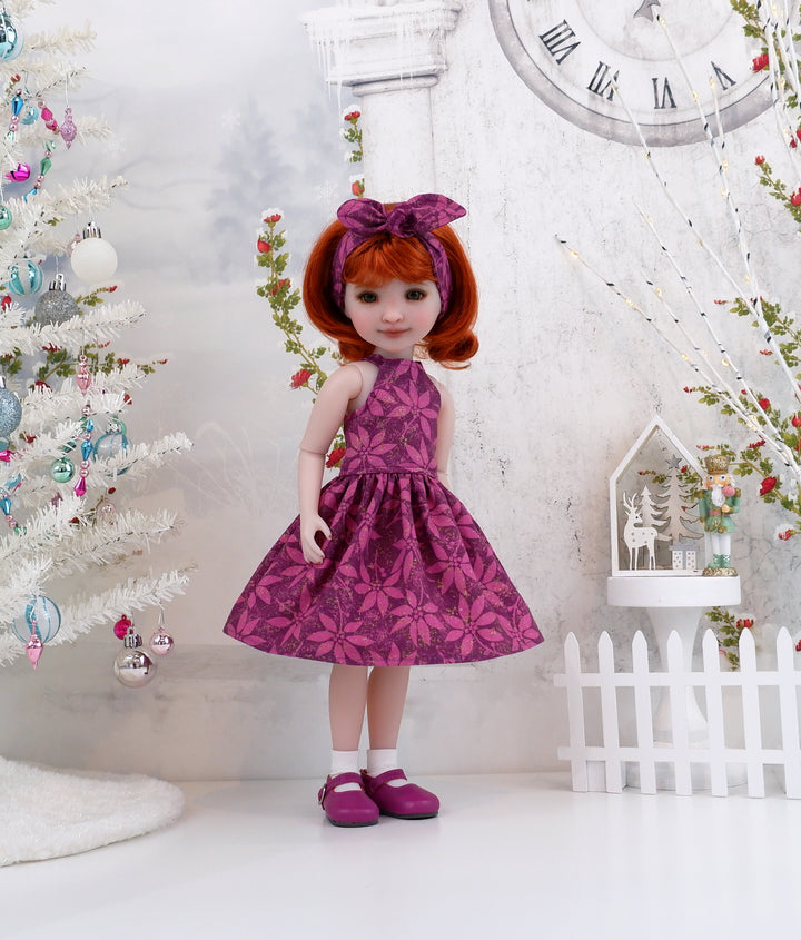Grand Poinsettia - dress and shoes for Ruby Red Fashion Friends doll