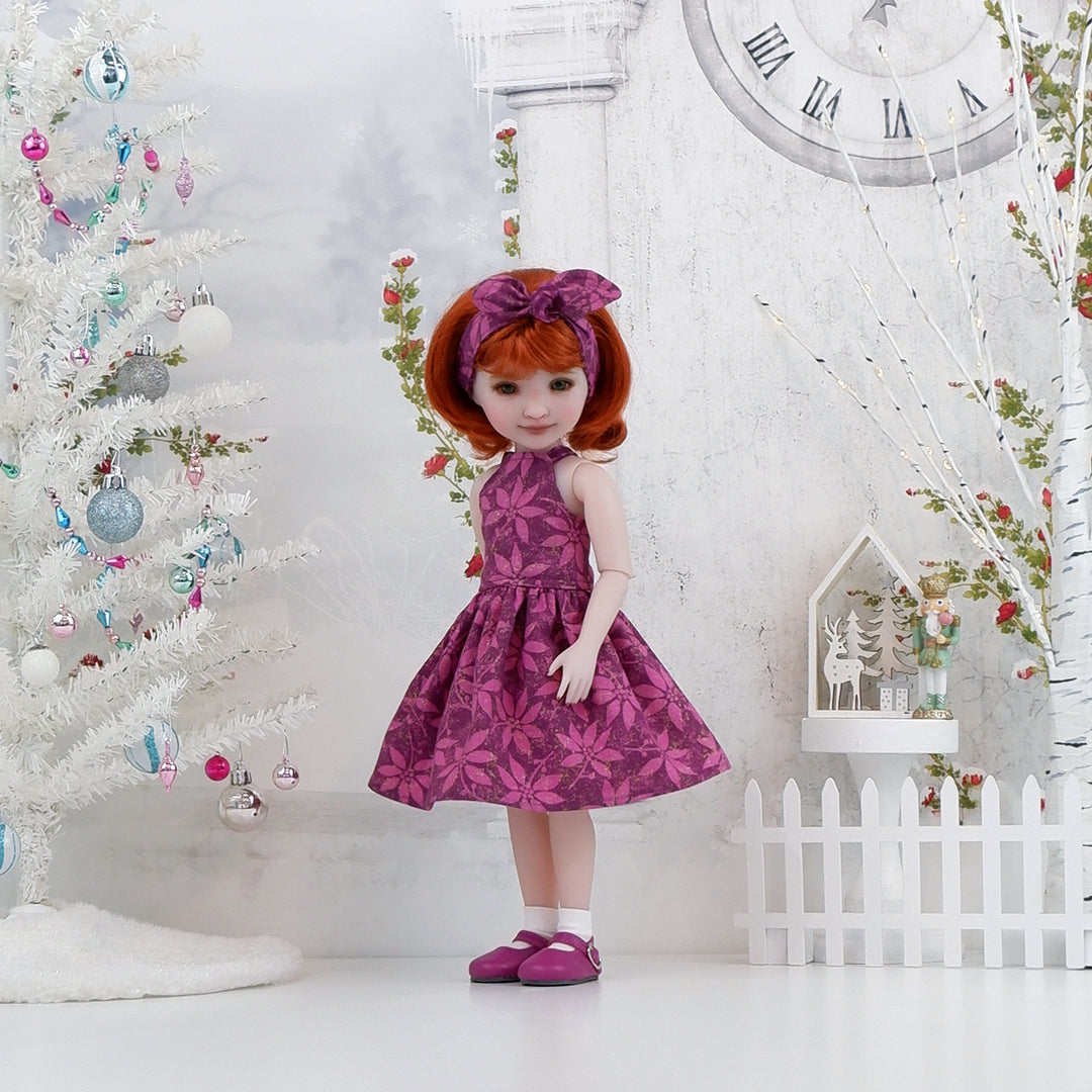 Grand Poinsettia - dress and shoes for Ruby Red Fashion Friends doll