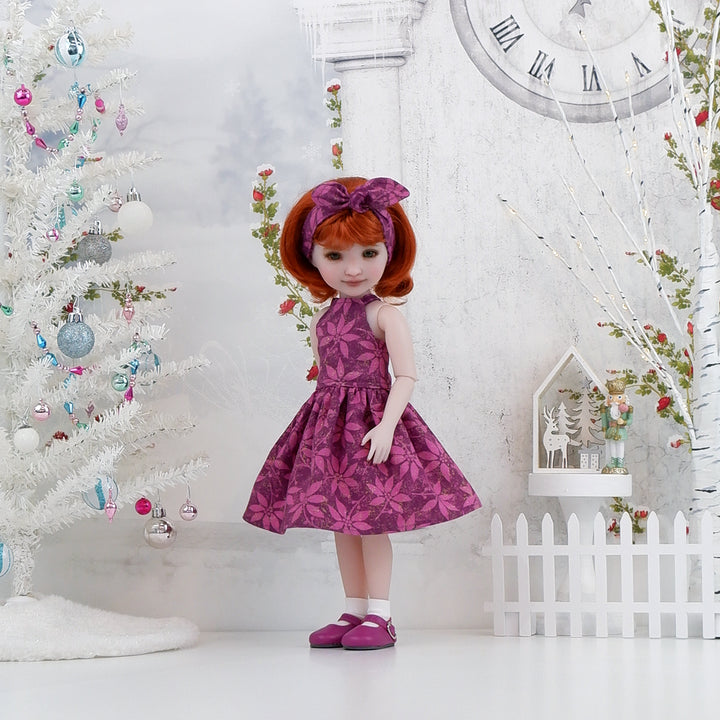 Grand Poinsettia - dress and shoes for Ruby Red Fashion Friends doll
