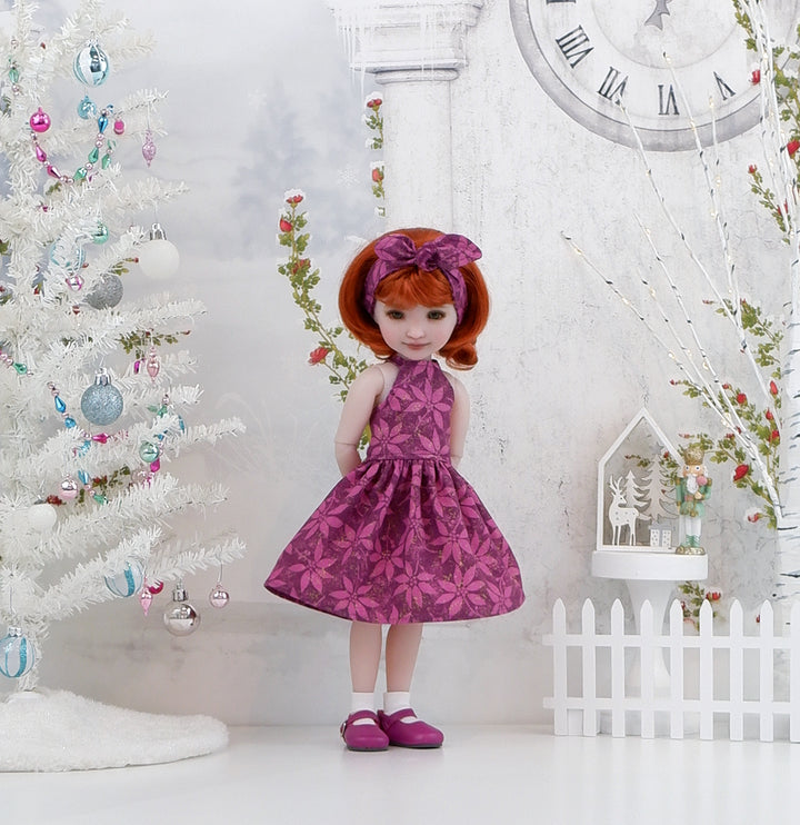 Grand Poinsettia - dress and shoes for Ruby Red Fashion Friends doll
