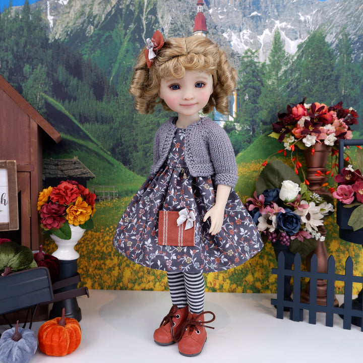 Greys of Fall - dress with sweater & boots for Ruby Red Fashion Friends doll