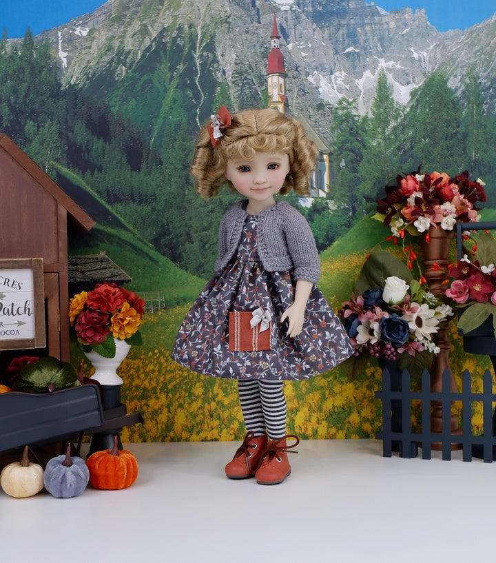 Greys of Fall - dress with sweater & boots for Ruby Red Fashion Friends doll