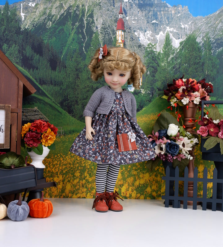 Greys of Fall - dress with sweater & boots for Ruby Red Fashion Friends doll