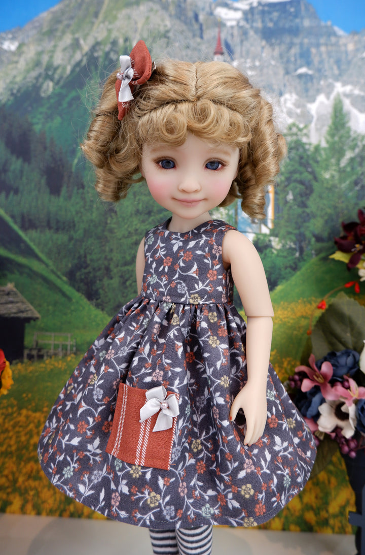 Greys of Fall - dress with sweater & boots for Ruby Red Fashion Friends doll