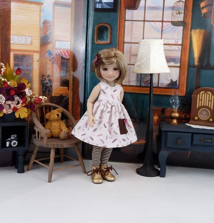 Gypsy Feathers - dress with sweater & boots for Ruby Red Fashion Friends doll