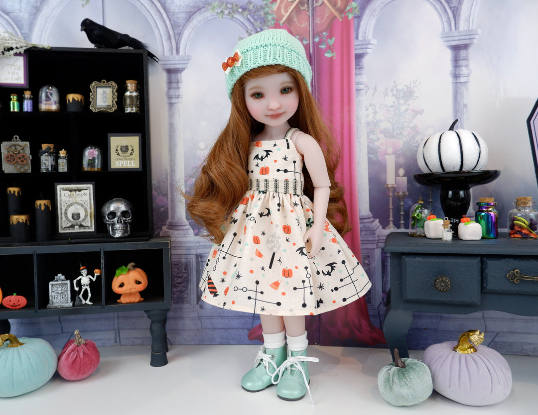 Halloween Sweets - dress & sweater set with boots for Ruby Red Fashion Friends doll