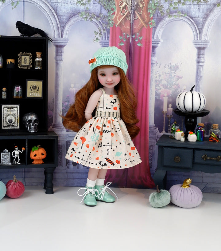 Halloween Sweets - dress & sweater set with boots for Ruby Red Fashion Friends doll