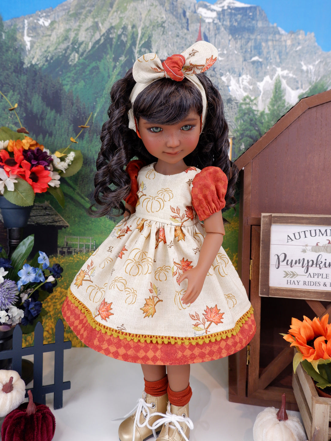 Harvest Gold - dress and boots for Ruby Red Fashion Friends doll