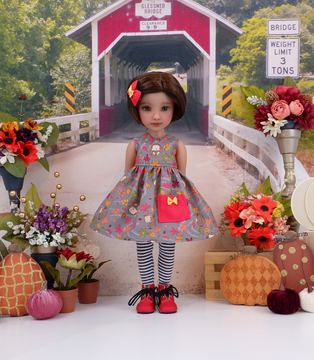 Harvest Hedgehog - dress with boots for Ruby Red Fashion Friends doll