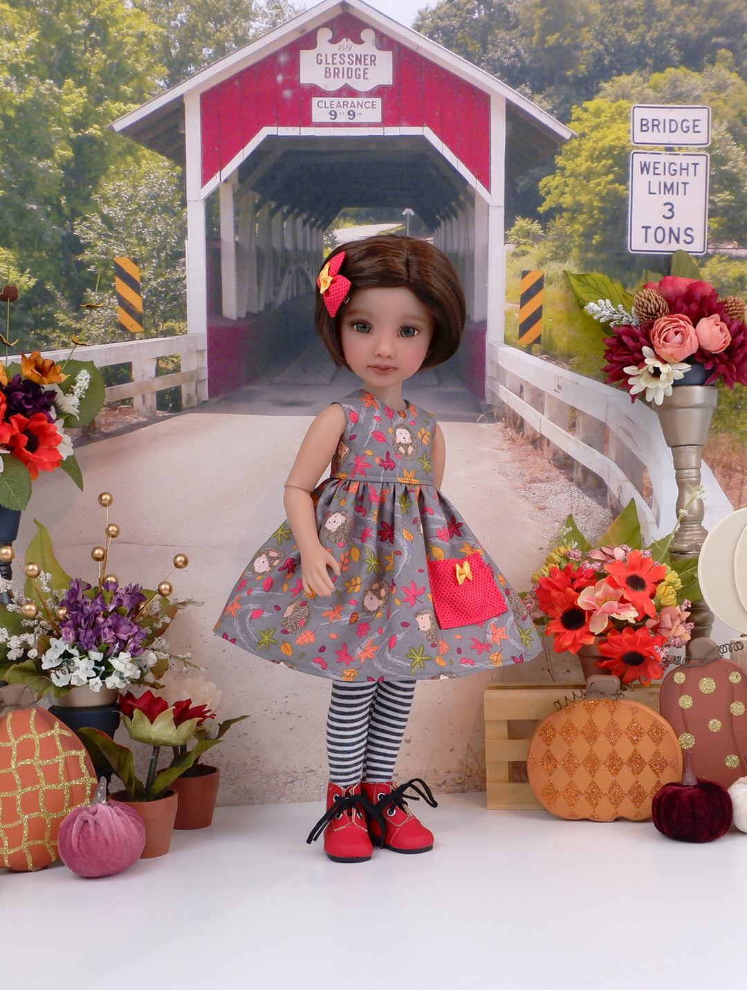 Harvest Hedgehog - dress with boots for Ruby Red Fashion Friends doll