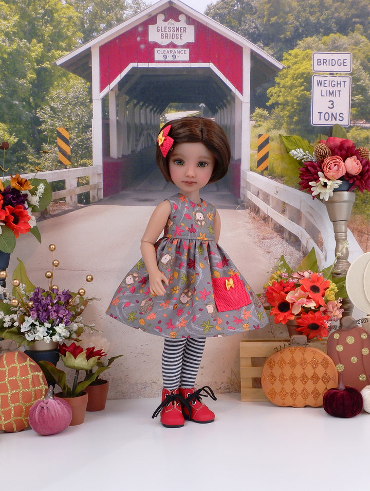 Harvest Hedgehog - dress with boots for Ruby Red Fashion Friends doll