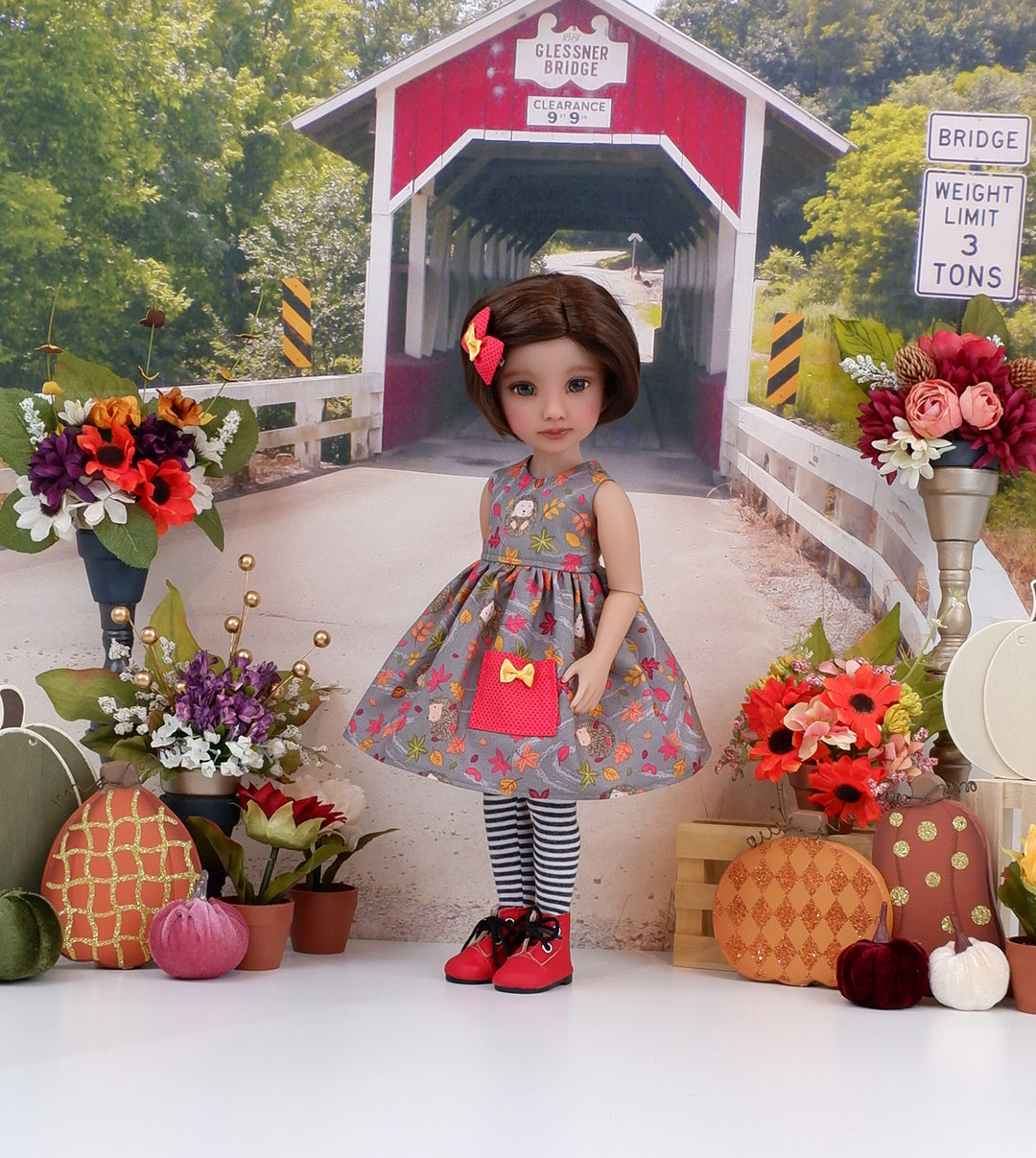 Harvest Hedgehog - dress with boots for Ruby Red Fashion Friends doll