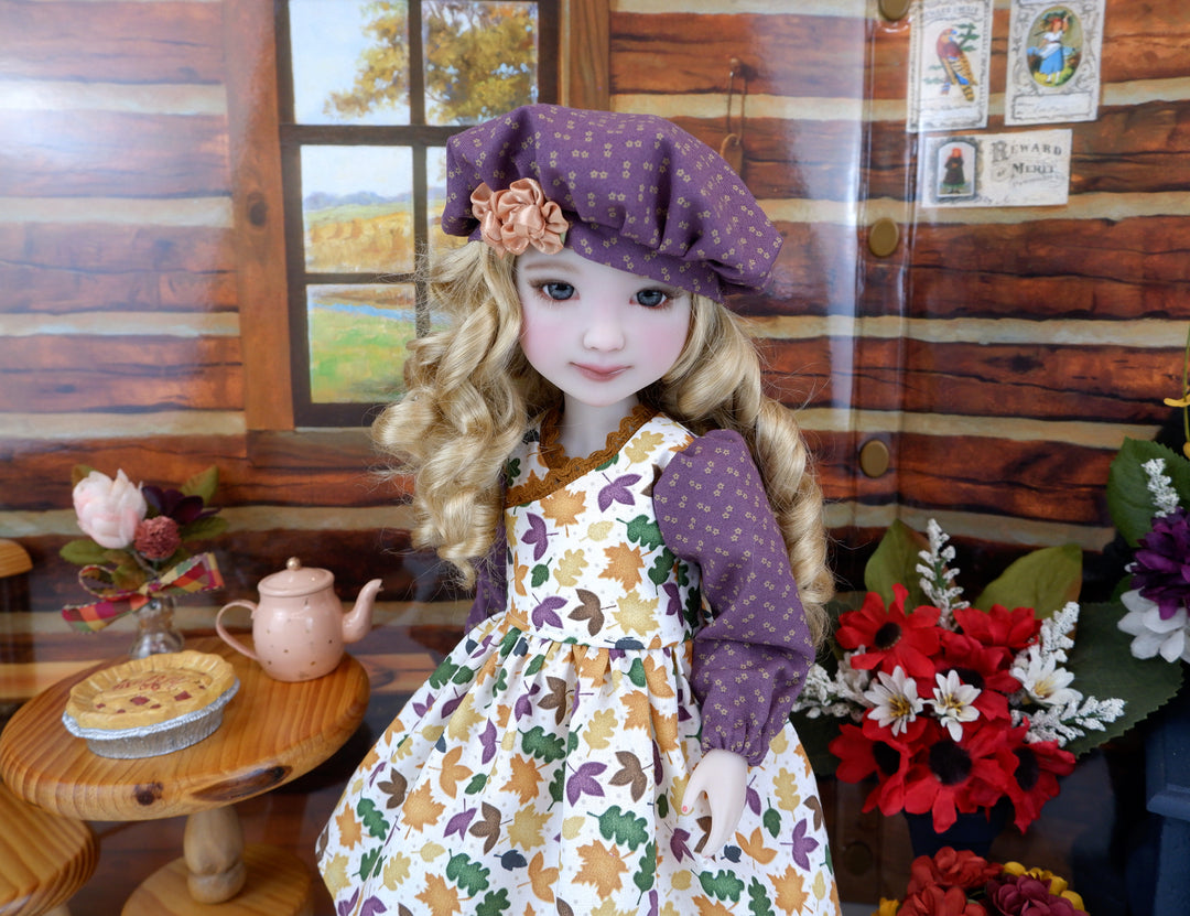 Harvest Leaves - dress with shoes for Ruby Red Fashion Friends doll