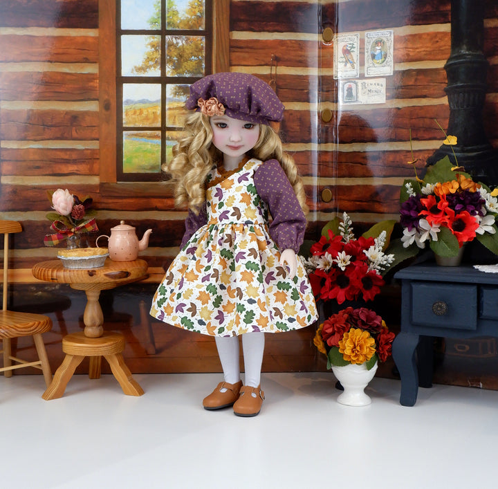 Harvest Leaves - dress with shoes for Ruby Red Fashion Friends doll